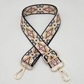 Detail of bohemian geometric print woven strap with golden swivel metal clasps - Silver Hook / C36 (Bohemian)