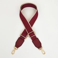 Burgundy ethnic style woven bag strap with beige details and gold metal lobster clasps - Wine Red with Wine Red Trim