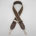 Detail of high-density woven wide shoulder strap with gold-plated metal swivel hooks - Dark Khaki