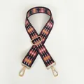Adjustable red diamond patterned woven shoulder strap with gold swivel metal hooks - Red Diamond Grid (Gold Hook)