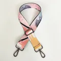 Detail of adjustable graffiti print bag strap with gunmetal swivel hooks and buckle - Graffiti Style (Gunmetal Hook)