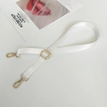 Verstellbarer weißer Nylon-Schultergurt mit goldenen Metallkarabinern für Handtaschen - Silberner Haken / Weiß
