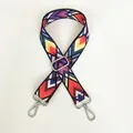 Macro shot of ethnic style guitar strap for crossbody bag with silver metal hooks - Colorful Arrow (Silver Hook)