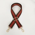Adjustable wide woven herringbone purse strap with gold hardware and lobster clasps - Red Chevron with Gold Hook