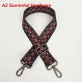 Detail of adjustable ethnic geometric woven shoulder strap with gunmetal hardware hooks - Length approx. 130cm / A2 Multicolor Pattern With Gunmetal Hardware