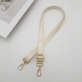 Adjustable beige nylon strap with golden lobster clasps for crossbody phone or water bottle bag - Off White