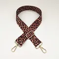 Adjustable leopard print bag strap with gold hooks and durable woven material - Length approx. 130cm / Leopard Style 2 + Gold Hook