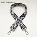 Detail of 3.8cm leopard print bag strap with adjustable length and silver swivel hooks - Length approx. 130cm / Leopard Style 3 + Silver Hook
