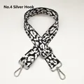Adjustable leopard print bag strap with silver metal swivel hooks and wide webbing design - Length approx. 130cm / Leopard Style 4 + Silver Hook