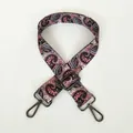 Close-up of adjustable wide shoulder strap with vintage colorful paisley pattern and gunmetal hooks - A10 Pattern (Gunmetal Hook)