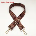 Detail of adjustable leopard print bag strap with polished gold-tone metal clasps - Length approx. 130cm / Leopard Style 6 + Gold Hook