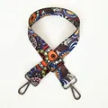 Detail of adjustable bohemian strap A11 with vintage pattern and metal gunmetal hooks - A11 Pattern (Gunmetal Hook)