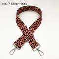 Detail of adjustable leopard print shoulder strap with silver metal swivel hooks - Length approx. 130cm / Leopard Style 7 + Silver Hook