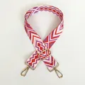 Detail view of model A17 wide canvas replacement shoulder strap with gold swivel hooks - A17 Pattern (Gold Hook)