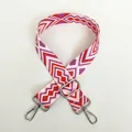 Detail of A17+ silver hook and colorful geometric wave woven shoulder strap for bags - A17 Pattern (Silver Hook)