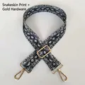 Adjustable snakeskin pattern wide shoulder strap with gold lobster claw hooks - Snakeskin Pattern (Gold Hook)