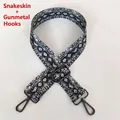 Adjustable snakeskin pattern shoulder strap with gunmetal hardware and hooks - Snakeskin Pattern (Gunmetal Hook)