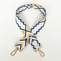 Detail of A20 colorful geometric canvas bag strap with golden rotating metal hooks - A20 Pattern (Gold Hook)