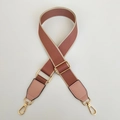 Adjustable rose pink and cream canvas replacement shoulder strap with gold metal hooks - Pink with Beige Edge and Pink Leather