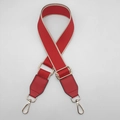 Adjustable red and beige canvas replacement shoulder strap with gold metal buckles - Red with Beige Edge and Red Leather