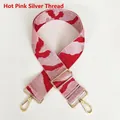 Detail of hot pink camo strap with silver thread and golden adjustable buckle - Hot Pink & Silver Thread