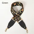 Adjustable leopard print guitar strap for bags with green webbing and gold hardware - Green (Gold Buckle)