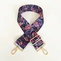 Detail of adjustable paisley morning glory canvas strap with gold swivel hooks - Morning Glory (Gold Hook)