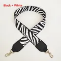 Tracolla etnica con motivo zebrato bianco e nero e ganci in metallo dorato - Nero+Bianco