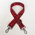 Adjustable wide replacement bag strap with red and black leopard pattern and gunmetal hooks - Red and Black Leopard (A58) + Gunmetal Hook