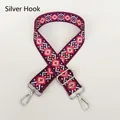 Ethnic geometric pattern purple strap A65 with silver hooks and woven texture - Purple Woven A65 (Silver Hook)