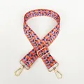 Detail of adjustable nylon floral strap with golden metal swivel hooks for bags - Colorful Small Floral A68 (Gold Hook)