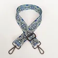 Détail de bandoulière réglable tissée avec motif ethnique et mousquetons en bronze antique - Vintage Bohemian Pattern (A62) + Gunmetal Hook