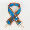 Detalle de la correa de nailon camo azul con ganchos dorados y tejido jacquard texturizado - Jacquard Camuflaje Azul Marrón (N.º 3 + Gancho Dorado)