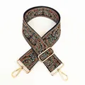 Detail of Persian style wide canvas bag strap with golden rotating lobster clasps - No. 17 (No. 17 + Silver Hook)