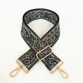 Detailed view of No. 18 green paisley canvas strap with gold lobster claw hooks - No. 18 (No. 18 + Silver Hook)