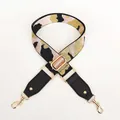 Pink and gold camouflage adjustable wide strap with black leather and metal lobster clasps - Pink & Gold Thread
