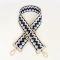 Tracolla intrecciata regolabile con onde blu geometriche e moschettoni in metallo dorato - Stile N. 2 (Gancio Dorato)
