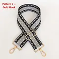 Close-up of geometric zigzag shoulder strap with golden lobster clasps and buckle - Style No. 7 (Gold Hook)