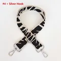 Detail of adjustable embroidered shoulder strap with black and white zebra pattern - No.4 + Silver Hook
