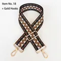 Detail of bohemian wave pattern wide bag strap with adjustable gold alloy buckles - Style No.18 (Gold Hook)