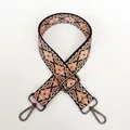 Detail of colorful jacquard guitar style handbag strap with gunmetal swivel hooks - Leopard Style 2 with Gunmetal Hook