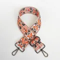 Detail of floral embroidered bag strap with vintage pattern and gunmetal hooks - No. 2 (No. 2 + Gunmetal Hook)