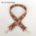 Detail of adjustable geometric jacquard bag strap with gold lobster clasps and ethnic pattern - No.8 + Gold Hook