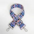 Detailed view of No.6 ethnic floral embroidery strap with silver metal hooks - No. 6 (No. 6 + Silver Hook)