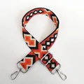 Detail of bohemian geometric rhombus pattern on woven strap with silver metal buckle - Pattern Style 9 (Silver Hook)