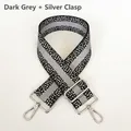 Dettaglio tracolla intrecciata a pois neri e bianchi con ganci in metallo argento - Nero e Grigio con Gancio Argentato