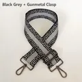 Tracolla intrecciata nera e grigia con ganci color canna di fucile per borse - Nero e Grigio con Gancio Canna di Fucile