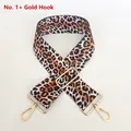 Detail of adjustable leopard print bag strap with golden metal spring hooks and buckle - Leopard Style 1 with Gold Hook