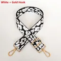 Tracolla regolabile con stampa leopardata per borse con ganci in metallo dorato - Bianco + Gancio Dorato