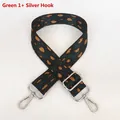 Close-up of adjustable leopard print wide strap in green with durable silver metal hooks - Green Leopard Style 1 + Silver Hook